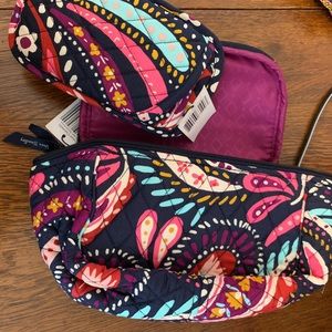 Vera Bradley Matching Set Travel Cosmetic Bag and Double Eye Case NWT